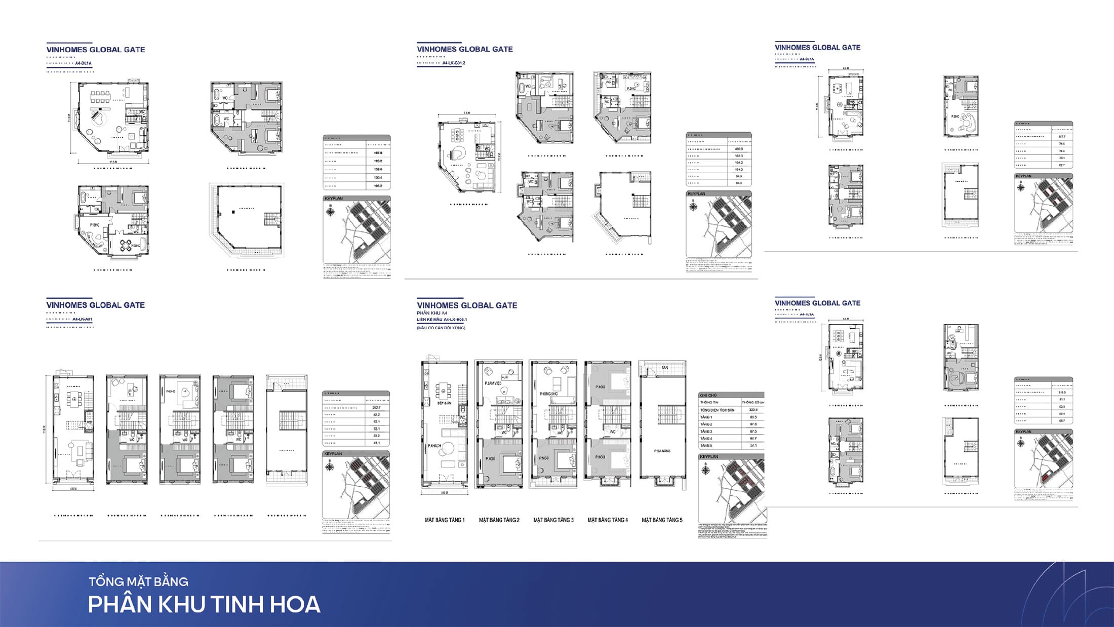 Layout thiết kế sản phẩm Liền Kề và Biệt Thự tại phân khu Tinh Hoa, Vinhomes Global Gate. Layout thiết kế sản phẩm Liền Kề và Biệt Thự tại phân khu Tinh Hoa, Vinhomes The Gallery.