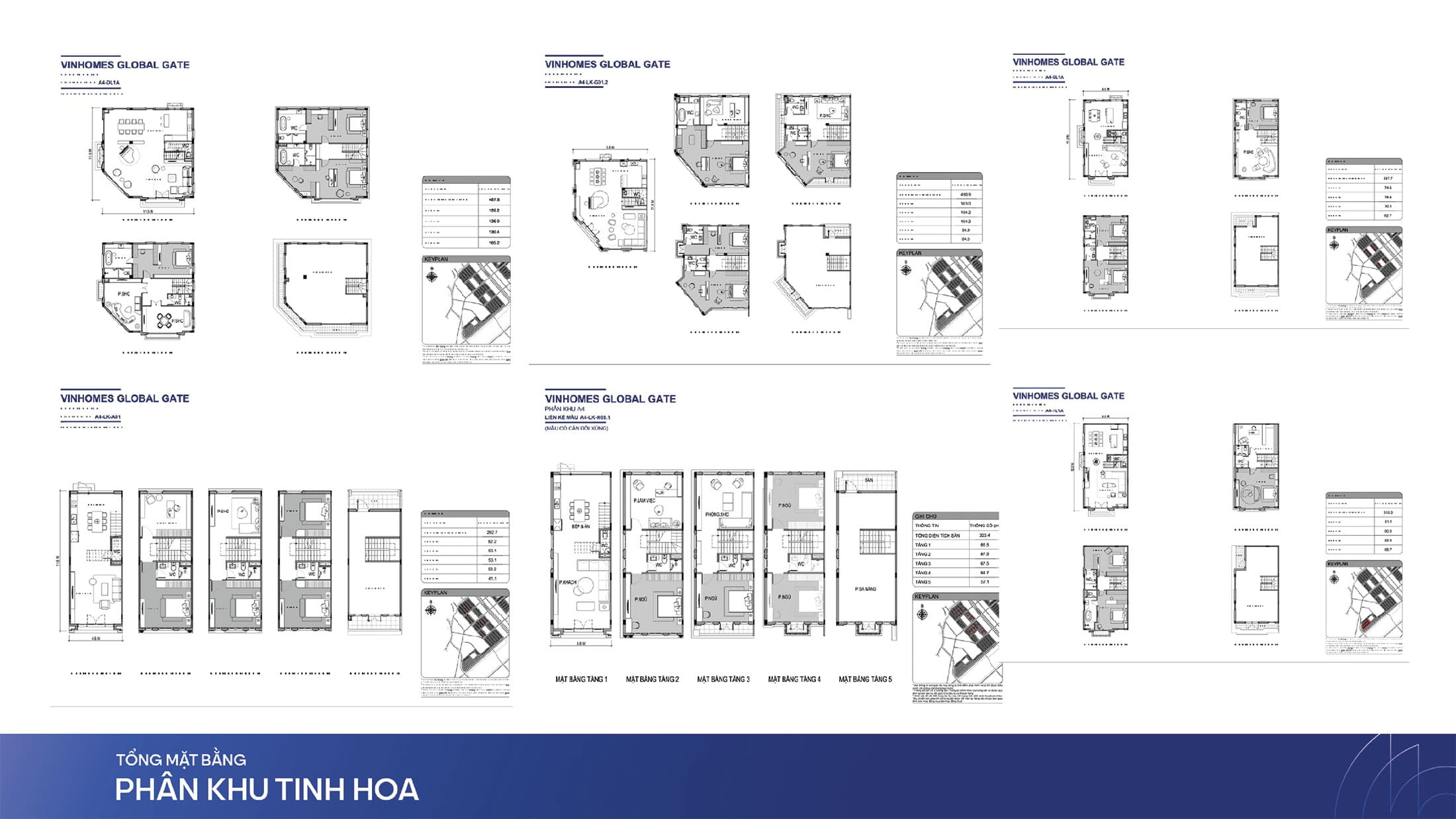 Layout thiết kế sản phẩm Liền Kề và Biệt Thự tại phân khu Tinh Hoa, Vinhomes Global Gate. Layout thiết kế sản phẩm Liền Kề và Biệt Thự tại phân khu Tinh Hoa, Vinhomes The Gallery.